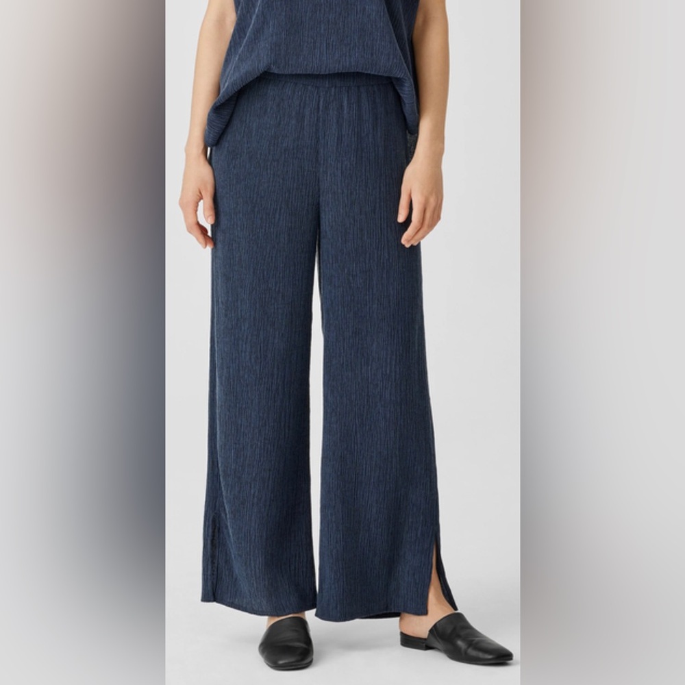 Eileen Fisher Navy Wide-Leg Pants